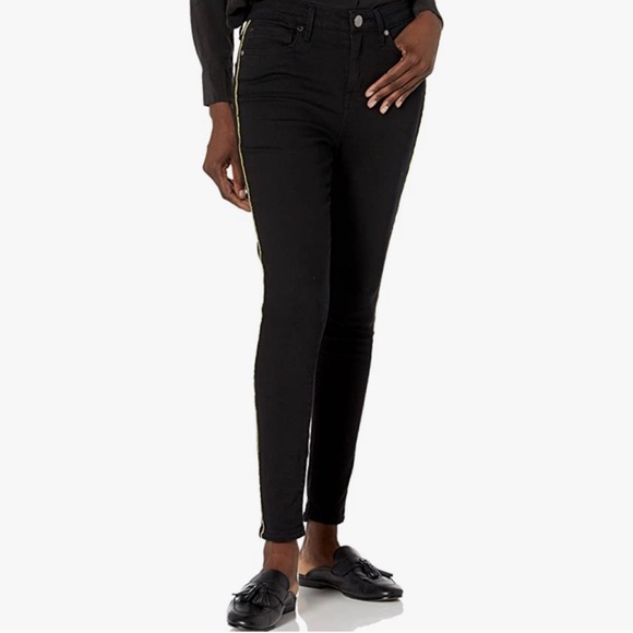Seven7 Denim - Seven7 Black Skinny Jeans with Gold Side Stripe sz 6 NWT